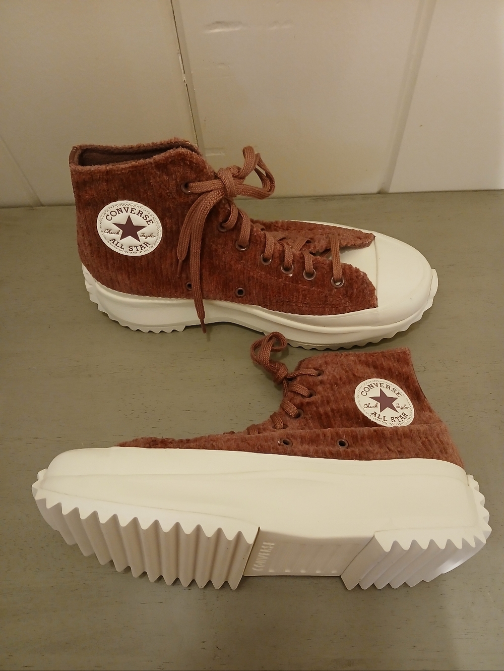 Converse 10 Platform Run Star Hike Chunky High-Top Mauve Purple Corduroy Shoes - Picture 5 of 15